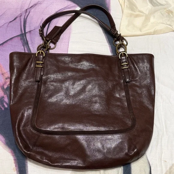 Coach Brown and Leopard Print hair Shoulder Bag - Picture 2 of 2